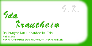 ida krautheim business card